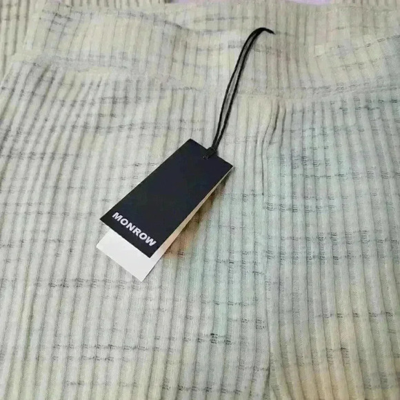 Monrow Pants Womens Small Green Marled Ribbed Flared Stretch Pull On Athleisure - Picture 4 of 13